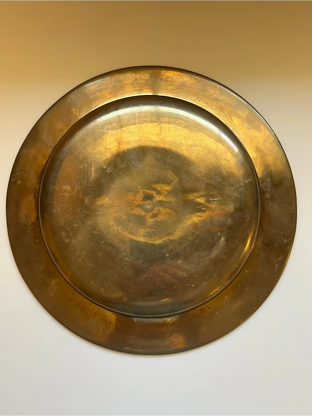 Vintage- Brass Decorative Charger Plate - Gold Finish
